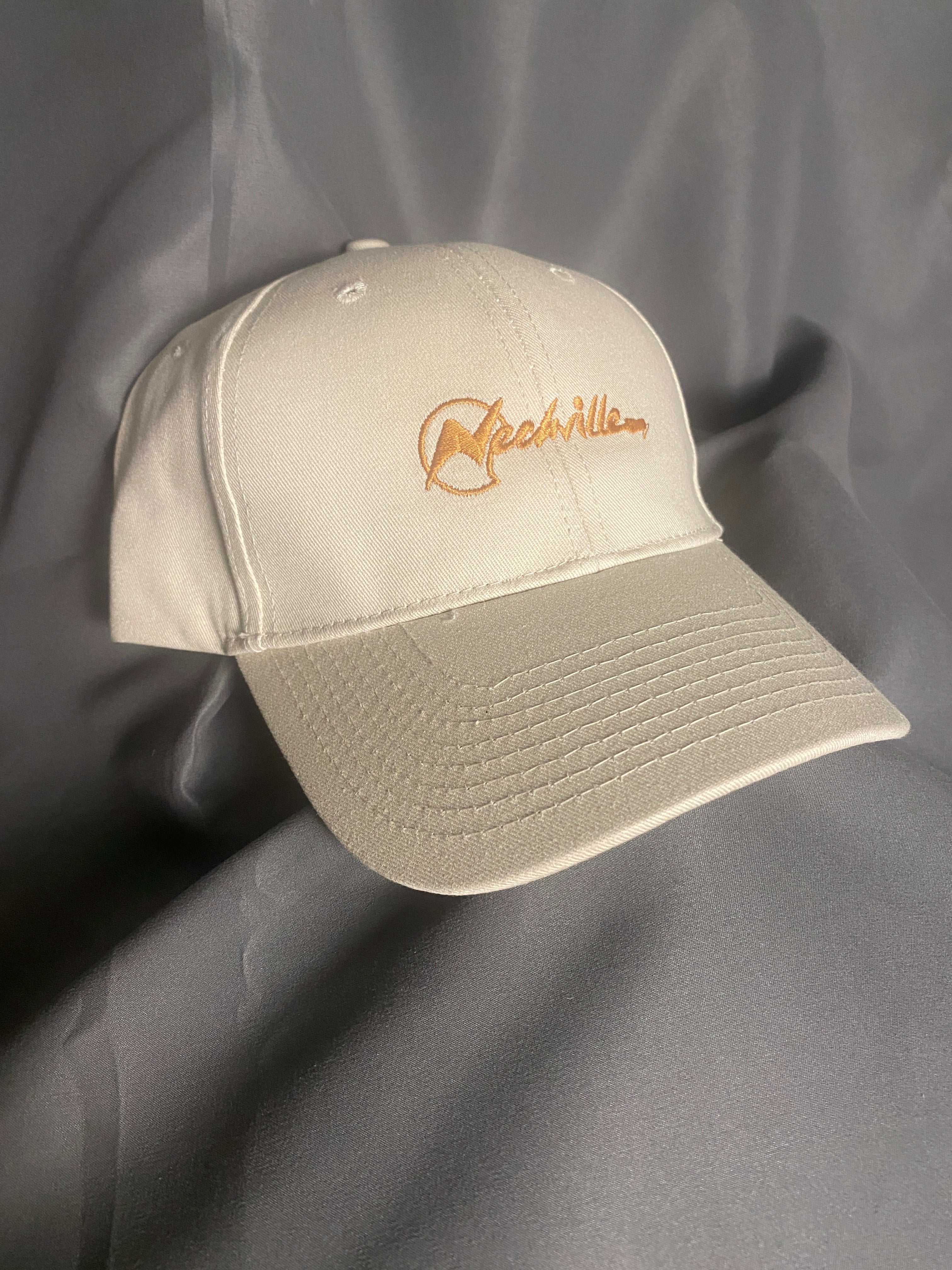 Cotton baseball-style hat, adjustable.